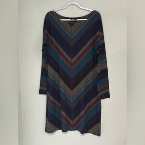 Nally & Millie Chevron Stripe Long Sleeve Dress